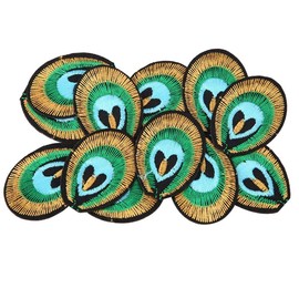12Pcs Embroidered Patches, Peacock Iron on Sew on Applique Badge for Clothing Garment Accessories