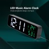 LED Music Alarm Clock 5 Adjustable Brightness 12/24H Large Display