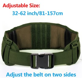 LUUFAN Tactical Belt Security Military Molle Belt Heavy Duty Adjustable with Free Strap For Outdoor Activity (Army Green)