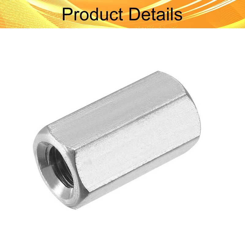 Juvielich 6Pcs M5 x 0.8-Pitch 30mm Length Metric Hex Coupling