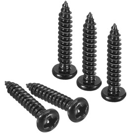 TA-VIGOR 100Pcs Self Tapping Screws, M3 Phillips Pan Head Screw, 16mm Round Head Tapping Screws, Stainless Steel Machine Wood Fasteners Bolts for Wood, Drywall, Furniture, Repairing, Black