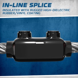 OHLECTRIC Insulated Wire Connector Inline Black Splice for 2-14 Wire Range Lugs with 5/32 Hex Screw, Pre-Filled with Oxide Inhibitor - Wire Connectors, Electrical Connectors, Wire Tap