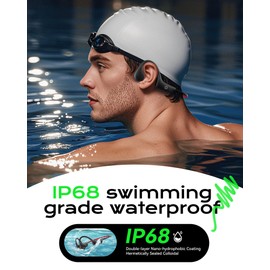 DEMICEA Open Ear Sport Headphones, Wireless Bone Conduction Earphones, Built-in 32GB MP3,with Mic, IP68, Sweat & Water Resistant, Up to 8 Hours Battery, Bluetooth 5.3, for Running, Workouts, Swimming