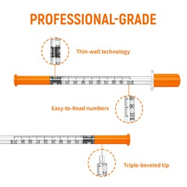 1ml Syringe, 31G 1ml/cc 1/2"(12.7mm) Pack of 100