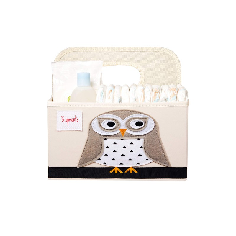 3 Sprouts Baby Nappy Caddy Organiser Basket for Children's Room,