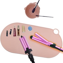 Makeup Mat for Vanity- Heat Resistant, Portable,Silicone Mat for Hair Tools and Protective,Curling Silicone Mat，Perfect for Traveling and Daily Vanity Top Protector