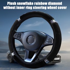 JNNJ Steering Wheel Protector Universal Elastic Fluffy Steering Wheel Cover Fur Steering Wheel Cover Winter Universal Plush Steering Wheel Cover Without Inner Ring Car Steering Wheel Cover Steering