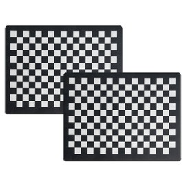 PIGCHCY 2-Pack Dish Drying Mat, Super Absorbent Dish Drying Mat, Waterproof Rubber Backing Hide Stain Coffee Bar Mats for Kitchen Counter, Fit Under Espresso Machine (Checkerboard)