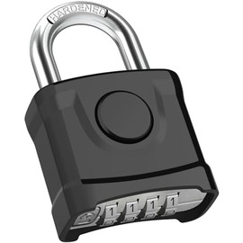 Diyife Candado de Combinación de 4 Dígitos, Candado Resistente para Exteriores [Desbloqueo con un Clic], Cerradura de Impermeable Reajustable Para Garajes, Puertas, Patio, Vallas, Jardines, Negro