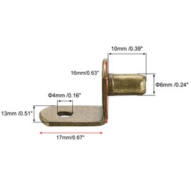 sourcing map Shelf Support Peg,6mm L-Shaped Support, Furniture Cabinet Closet Shelf,Bracket Pegs W Sleeve,for Kitchen Furniture Book Shelves Supplies,Bronze 20pcs