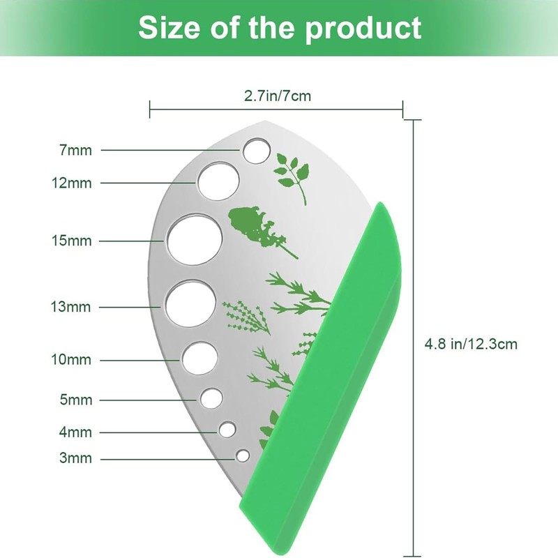 Herb Stripper, 9 Hole Stainless Steel Herb Cutter Leaf Stripper