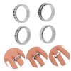 BESPORTBLE 4Pcs Rotatable Fidget Rings Stress Relieving Titanium Steel Jewelry