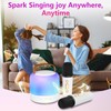 Mini Karaoke Machine with 2pcs Wireless Microphones,Portable Bluetooth Speaker for