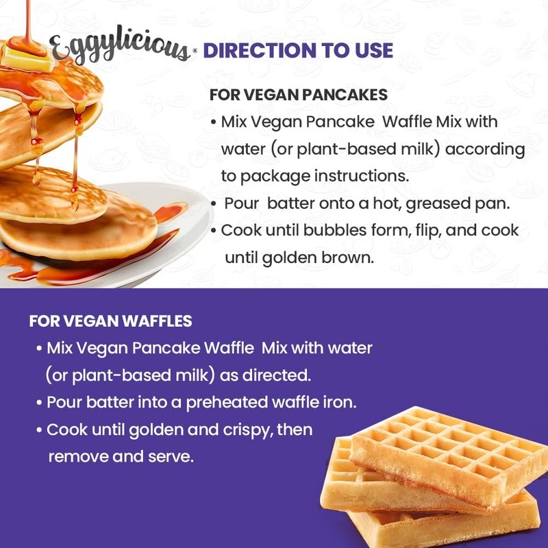 Eggylicious - PACK of 4 - Vegan Pancake Waffle Mix