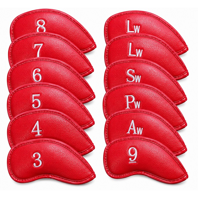 Golf Iron Head Covers Numbers Synthetic Leather Headcover Deluxe Value