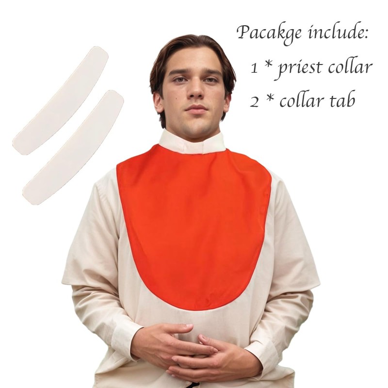 Auroeyfairy Priest Clergy Tab Collar Unisex Costume Pastor Bib Dickey