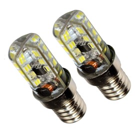 HQRP 2-Pack E14 Base 64 SMD3014 LED Bulb AC 110V Cool White for Indoor Lighting, Microwave, Kitchen, Fronts, Lamps, Refrigerators