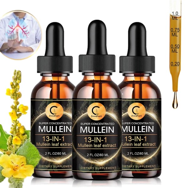 Mullein Leaf Extract Drops for Lung Cleanse Lung Detox Respiratory