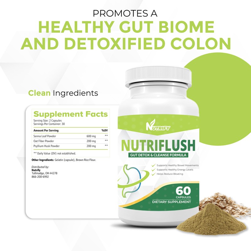 NutriFlush - Powerful Colon Support & Gut Cleanse Formula, High
