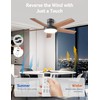 AKOFUN Ceiling Fans with Lights, 44 Inch, 6 Speeds, Stepless