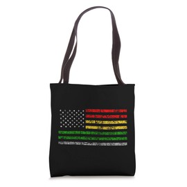 Vintage American Flag Black History Tote Bag