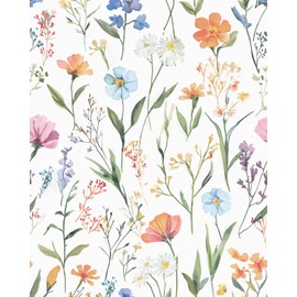 Sevalo Floral Peel and Stick Wallpaper Wildflower Boho Nursery17.3”×78.7”