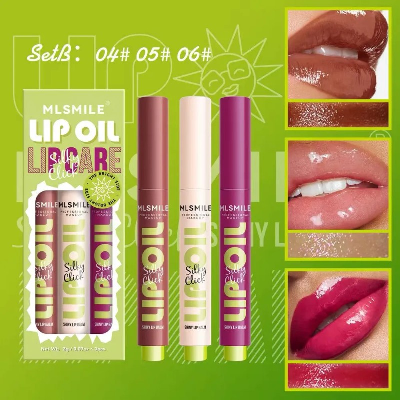 3pcs Solid Lipstick Set Moisturizing Shining Non Sticky Cup