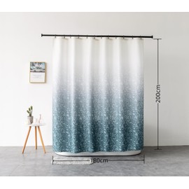 Drimzate Gradient Shower Curtain for Bathroom - Decorative Roland Shower Liner - Household Printed Shower Curtain Set with Hooks - Bath Curtains 180W x 200H