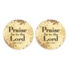 Praise Be Scripture Cream Scroll 2.75 x 2.75 Ceramic Car