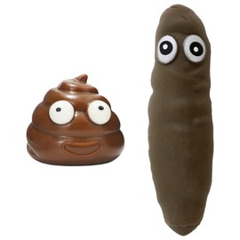 Deermon Novelty 2 Design Squishy Stretchy Fake Poo Stress Relief Toys, Funny Joke Fidget Anxiety Prank Poop Shape Sensory Toy for Adults Teens Birthday Party Favor