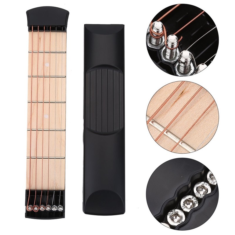 Vbest life Pocket Guitar Practice Neck Left Hand Portable Guitar