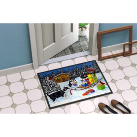 Caroline's Treasures AMB1318JMAT Christmas Mush Siberian Husky Indoor or Outdoor Mat 24x36, 24H X 36W, Multicolor