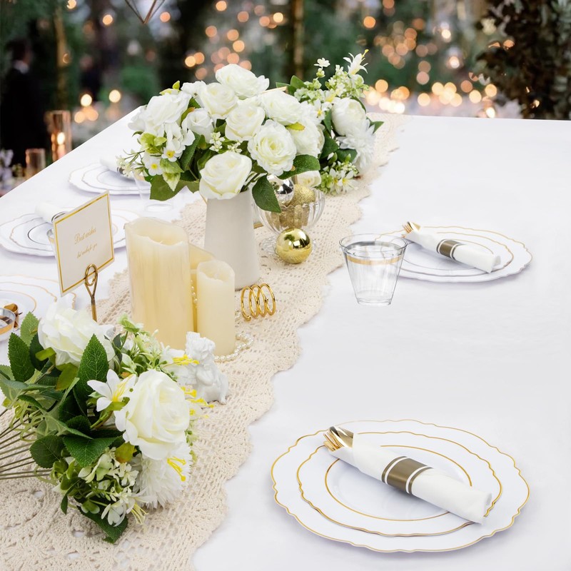 Fake Roses Artificial Flowers, 6 Pack Rose Fake Flowers for