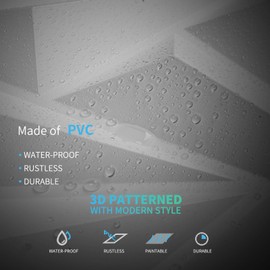 Art3d 20 Pack Decorative 3D Wall Panels, 19 Sq.feet PVC Interior Wall Décor, 11.8"x11.8", White