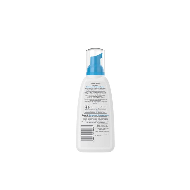 Cetaphil Espuma de Limpieza Suave, Limpia Suavemente sin Dejar la