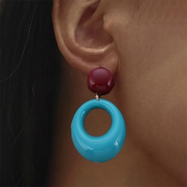 Cybche Vintage Acrylic Circle Dangle Earrings Acrylic Green Oval Earrings Acrylic Large Circle Earrings Round Resin Ball Stud Earrings Geometric Hollow Hoop Earrings Jewelry for Women