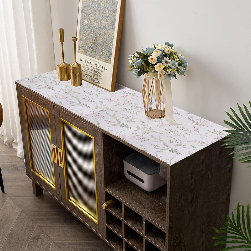 Amiitay Floral Drawer and Shelf Liner for Cabinets, Non-Adhesive and