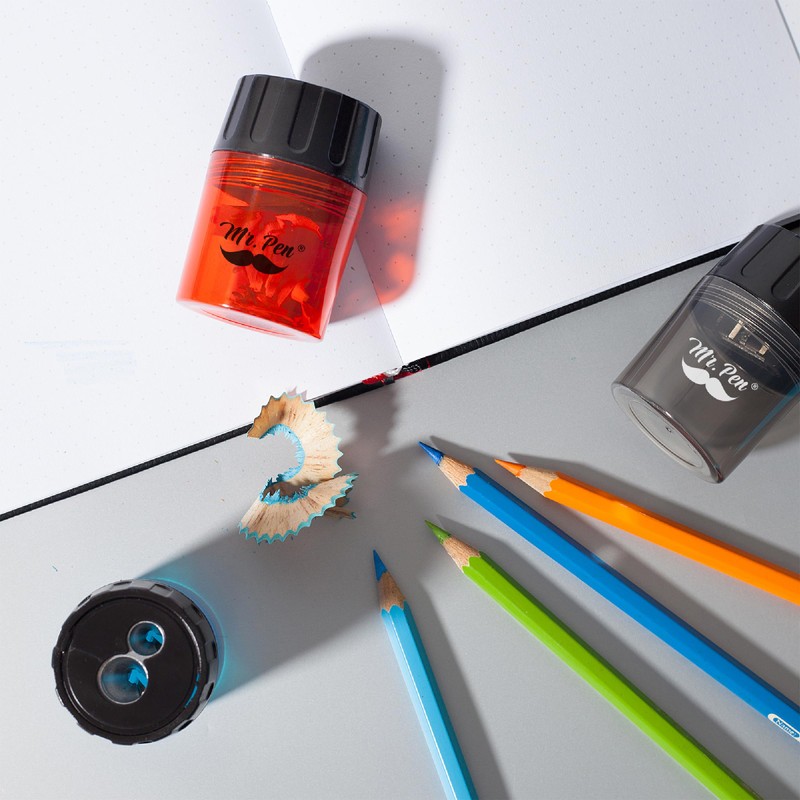 Mr. Pen- Handheld Manual Pencil Sharpener with 2 Sharpening Holes
