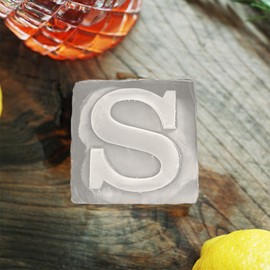 Letter S Monogram Ice Cube Mold Custom Ice Cube Mold 2 Inch Big Initials Silicone Ice Cube Tray Gifts for DAD Gifts for Him