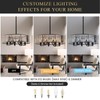 Black Crystal Chandelier for Dining Room, 6-Light Modern Semi Flush