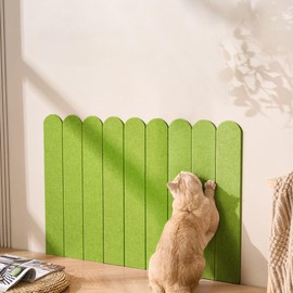 RizzQi Cat Wall Scratcher, 35” Felt Cat Scratch Pad with Self-Adhesive Backing, Wall Mount Cat Scratching Mat for Indoor Cats, 3-Piece Pack Any Cut Combination (Grass Green)