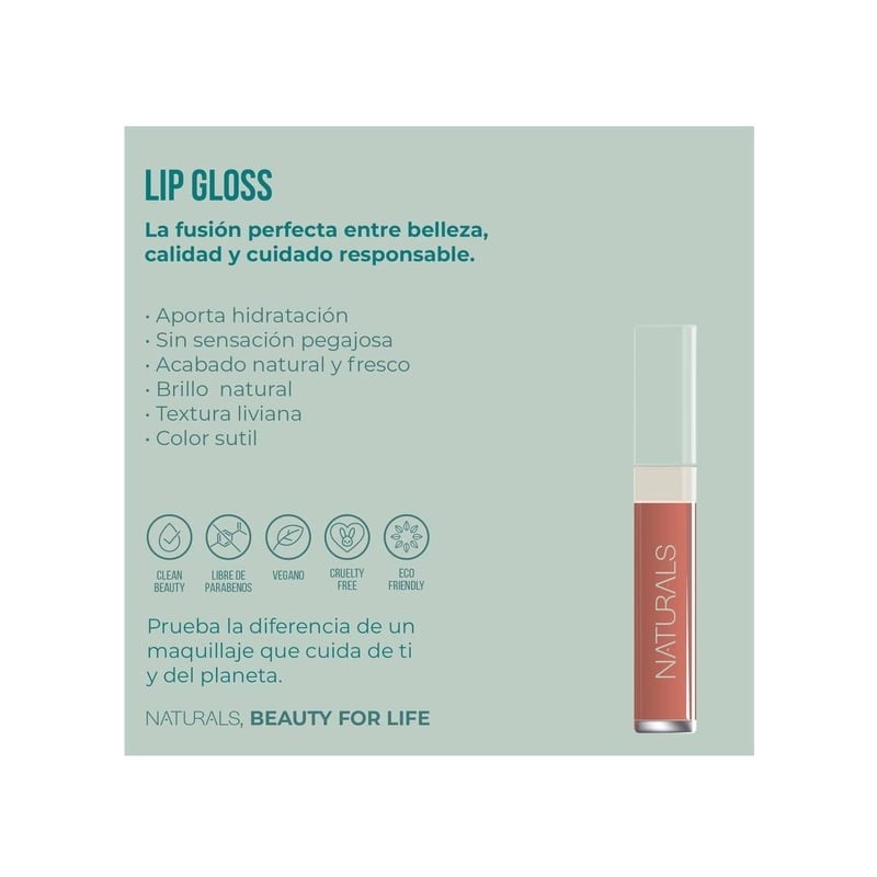 Lip Gloss Naturals Soft Taupe Humectante 4ml