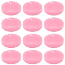 10 Hour Pink Floating Candles Large 3" Unscented Dripless Pool Water Wax Floating Candles for Vases, Centerpieces at Valentine's Day Wedding, Party, Holiday, Set of 12