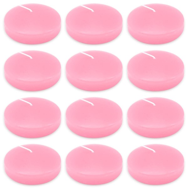 10 Hour Pink Floating Candles Large 3" Unscented Dripless Pool