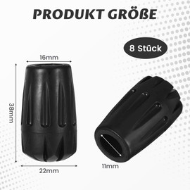 8 Stück Walking Stöcke Gummipuffer, Innendurchmesser 11 mm Gehstock Gummipuffer für Wanderstöcke Ersatzteile Gummi Puffer Asphalt Kies & Gebirge