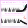 VEYESBEAUTY Lash Clusters Eyelash Extensions Thin & Invisible Band DIY