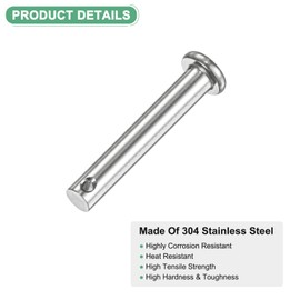 M METERXITY 20-Pack Single Hole Clevis Pins, M6 x 40mm 304 Stainless Steel Flat Head Clevis Pins for Mechanical Linkage/Fixed Parts/Ship Rigging, Link Hinge Pin Reusable