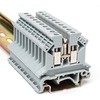 Erayco UK2.5B-GR DIN Rail Terminal Block, Screw Clamp, 600V 20A