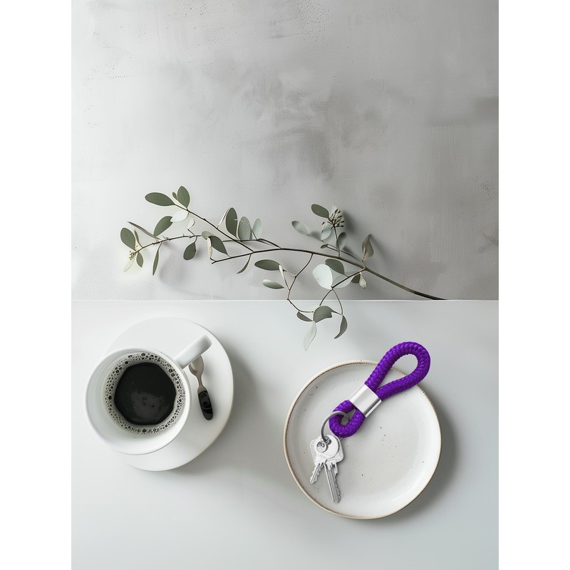 Key pendant with silver metal in maritime design made of