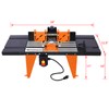 Electric Benchtop Router Table with Extension Wings - Aluminum Top
